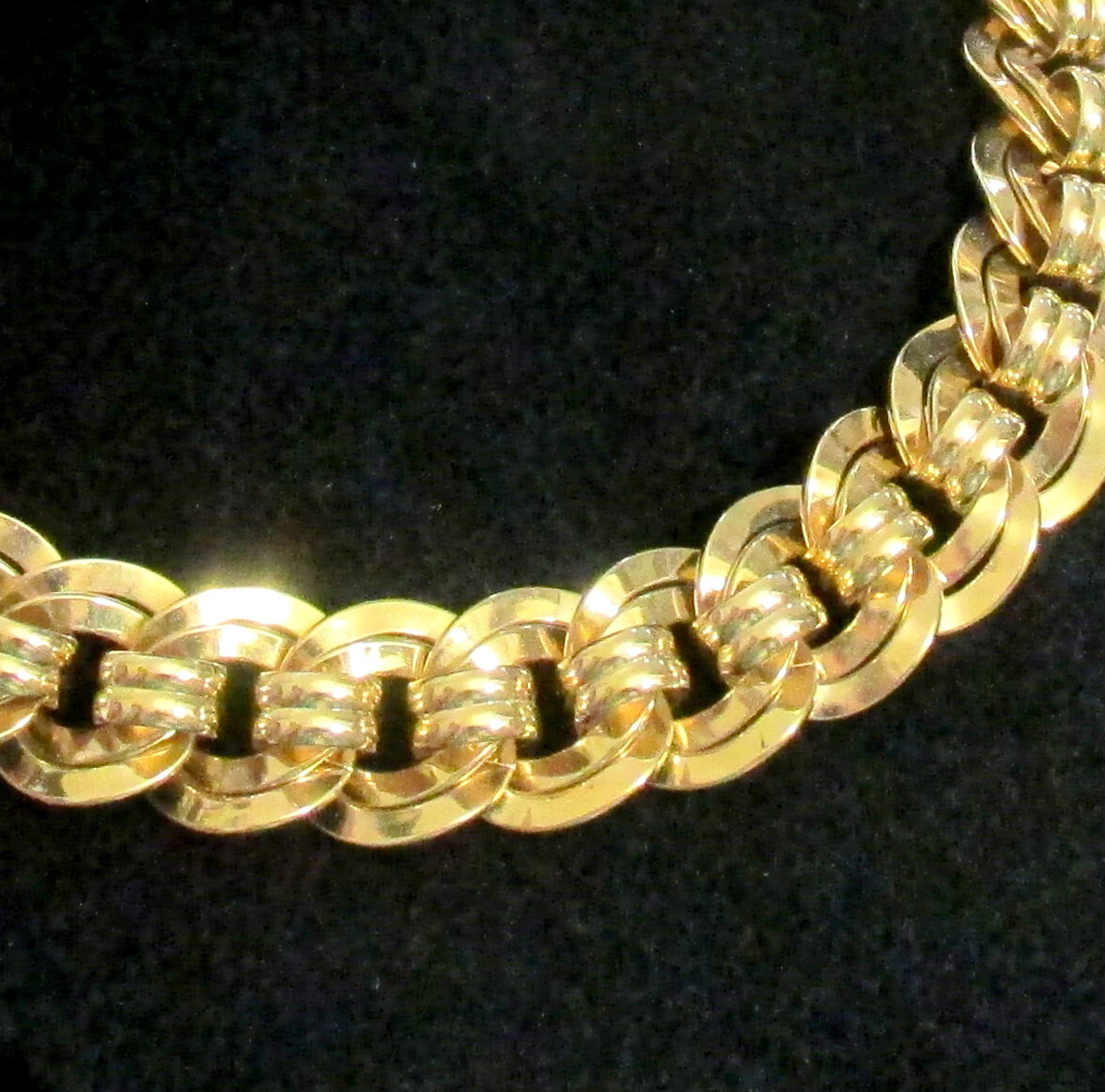 VTG RUNWAY WEIGHTY GP 19″ NAPIER DOUBLE LINK CHAIN NECKLACE CLASSIC STATEMENT