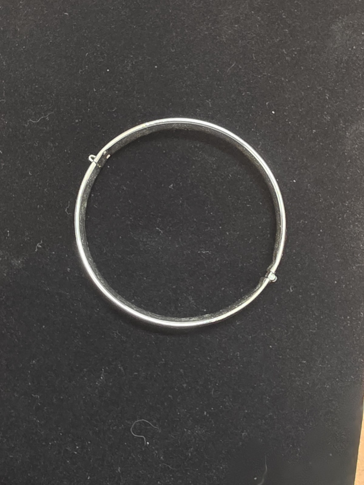 1950s White Silver Tone Bangle Bracelet Vintage Polished Brushed