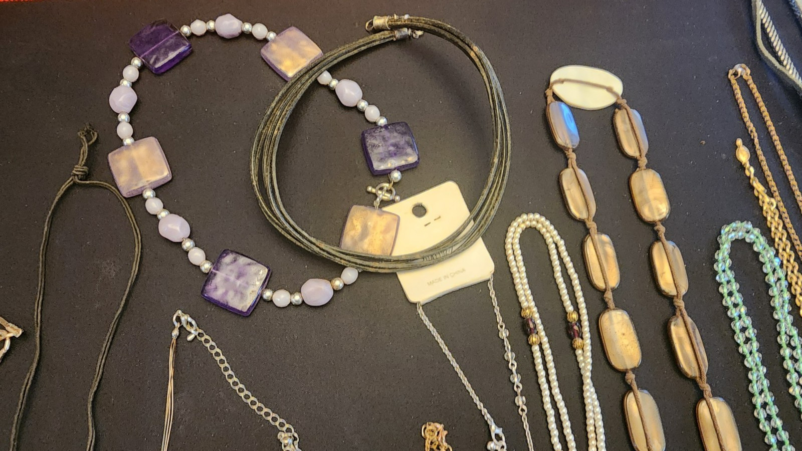 Lot #43 of random estate sale jewelry, mostly necklaces and a few bracelets