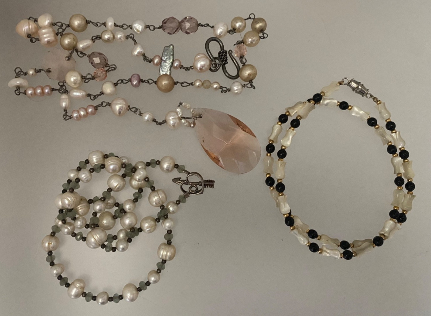 Lot 15 Vintage Semi-Precious Gemstone Jewelry Malachite Turquoise Jade Quartz