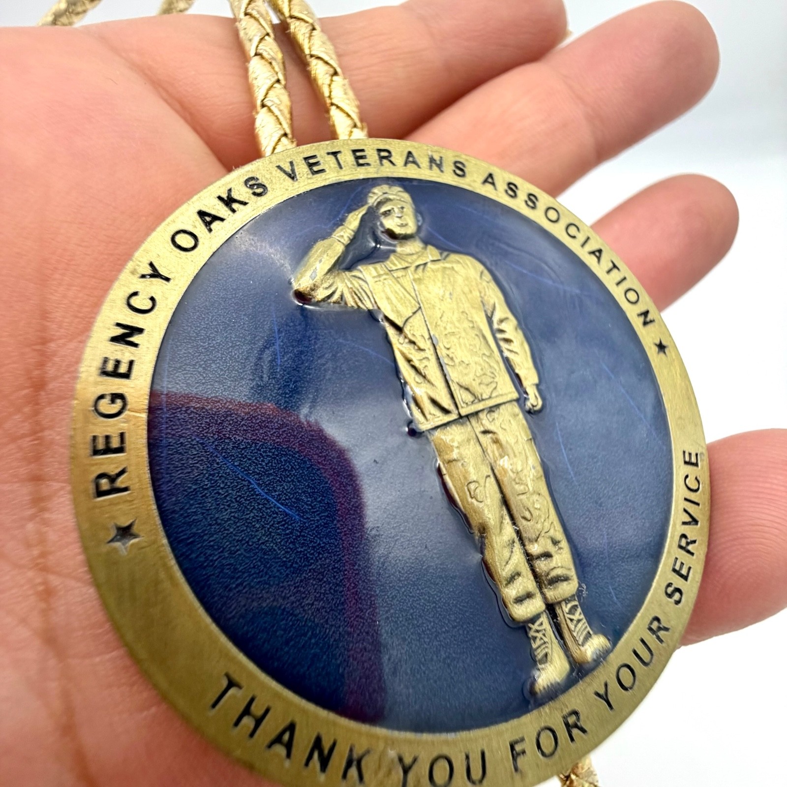 Vtg Military Veteran Thank You For Your Service Bolo Tie