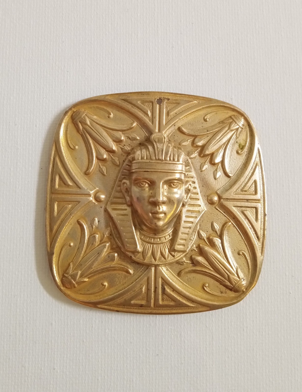 MIRIAM HASKELL Signed Large Egyptian King Pharoah Lotus Flower Pendant Necklace
