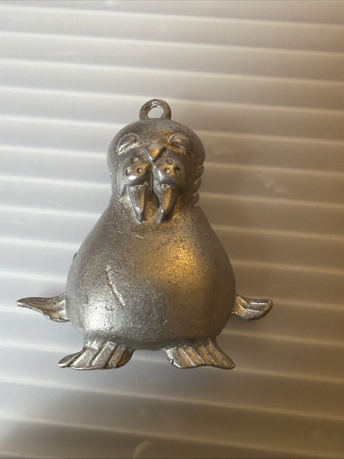 Vintage Pewter Cute Walrus Pendant Pilgrim Hat Stamp
