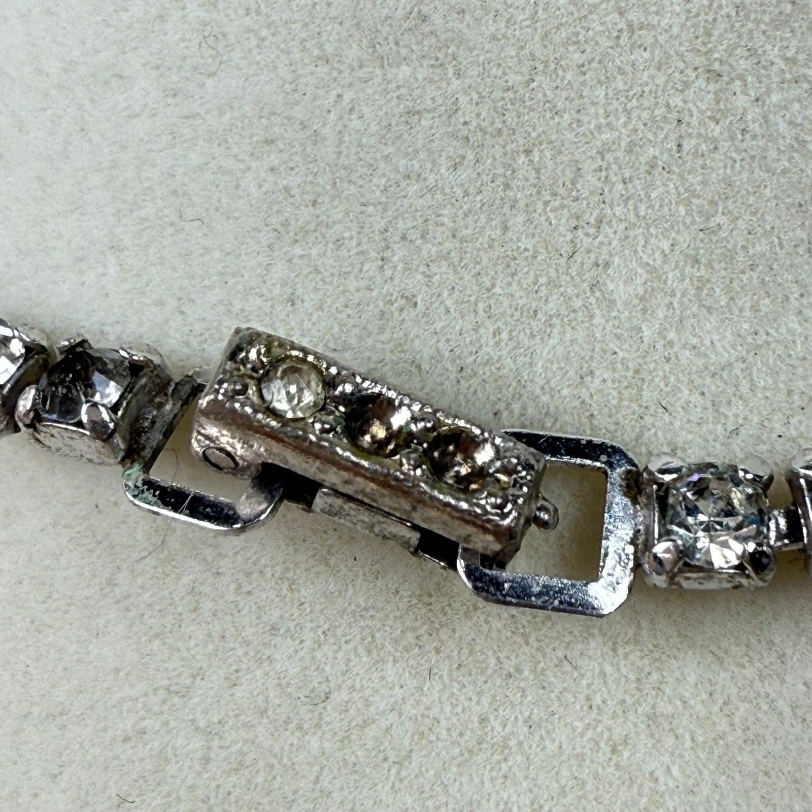 Vintage Kramer Silver Toned Rhinestone Necklace Formal Special Event Glam Party