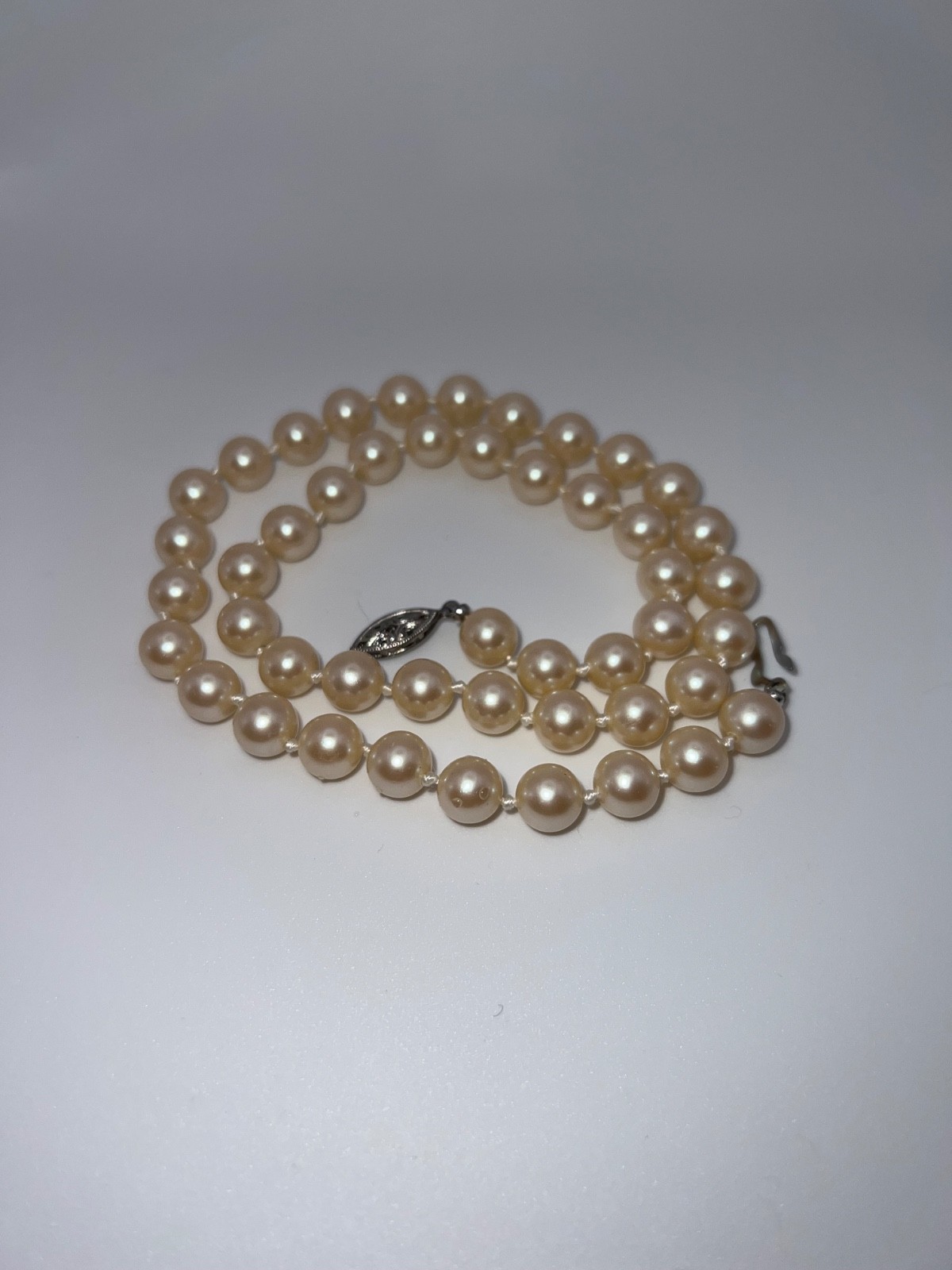 Matched Set Pearl Necklaces, 18″ and Opera Length 44″ Champange in Color