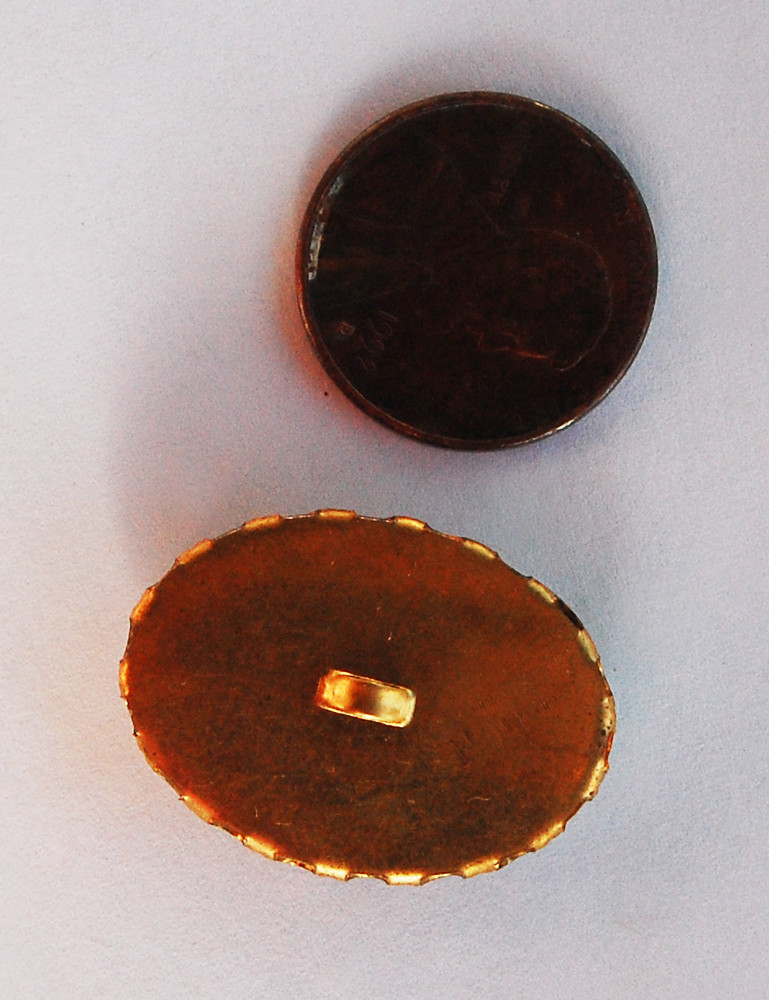 VINTAGE PLASTIC faux CAMEO OVAL BUTTON • 25x18mm • Black/ White, Black/ Tan