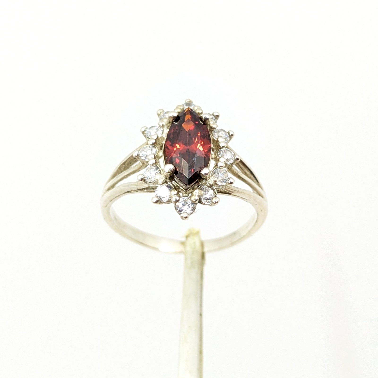 Vintage Luxury RING Silver 925 with Big Bright Stone -size: 7.5US (17.5mm) | #4