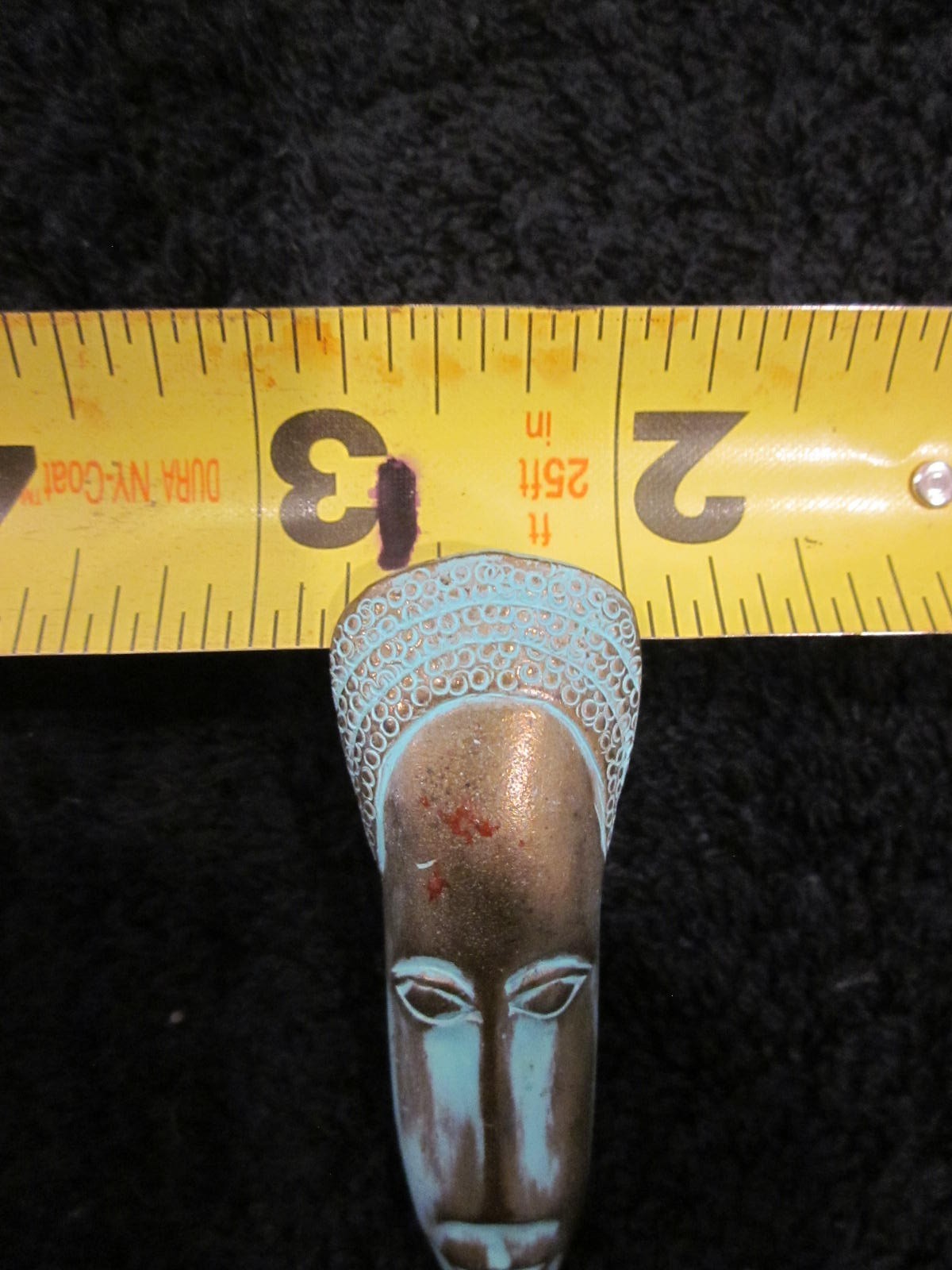 J J Jonette Signed Pewter Tiki / Indigenous / Islander / African Brooch Vintage