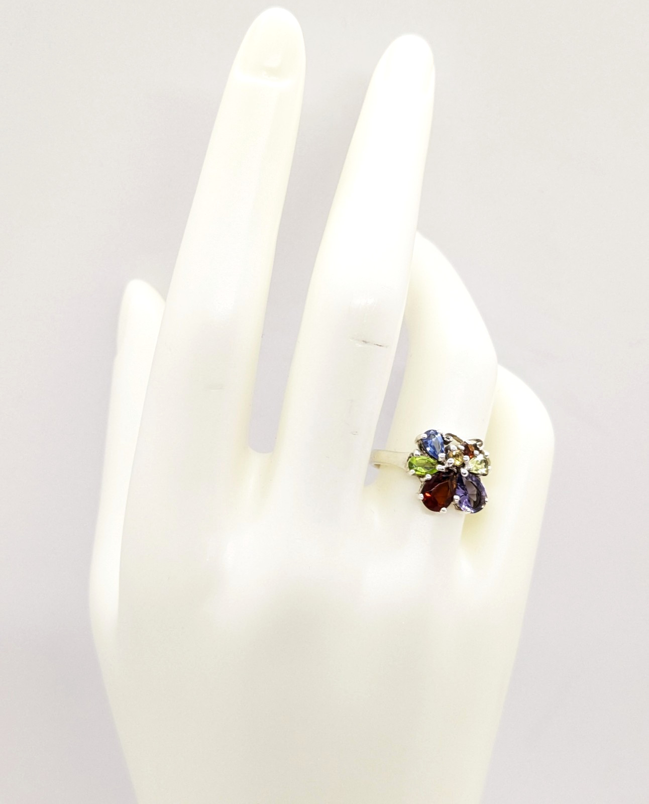 Vintage Luxury RING “Samotsvety”Silver 925 with Bright Stones -size: 7.5US| #127