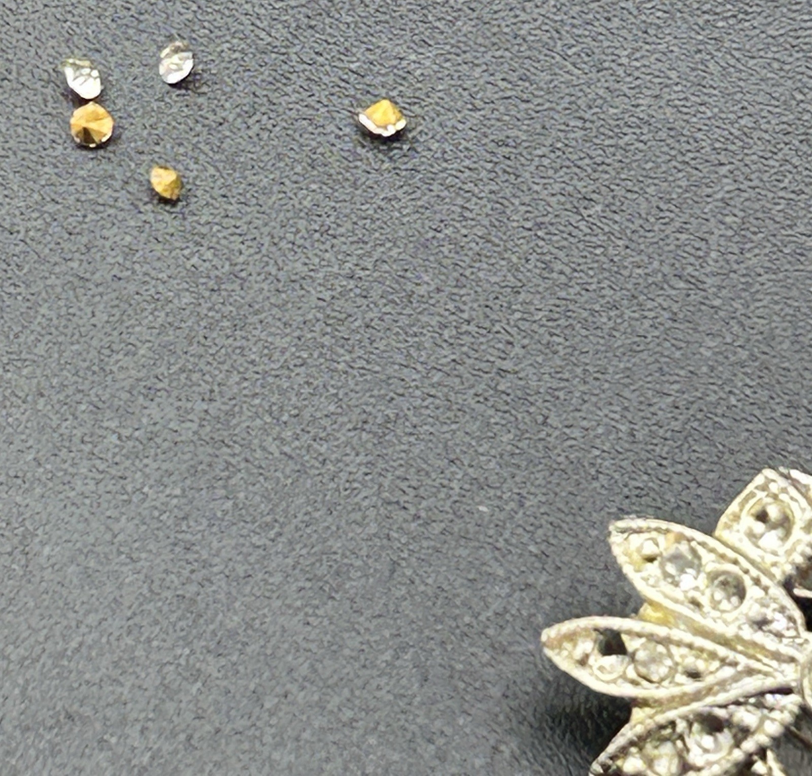 Pat Pend AT180112 Clear Rhinestones Duette Brooch Dress Clips (Missing Stones)