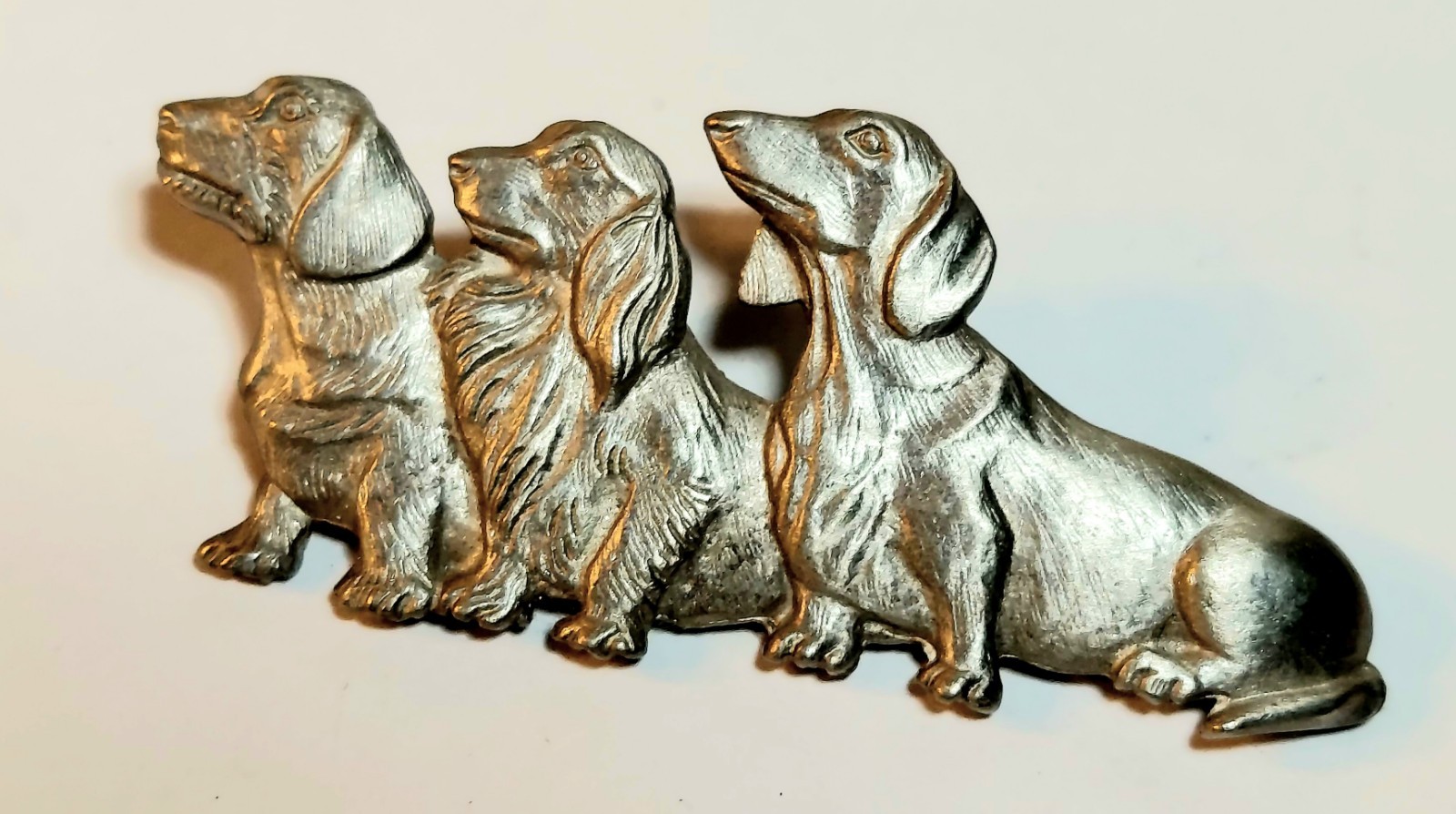 Dachshund Dogs Trio Pewter Brooch Pin By Jonette Jewelry JJ 2.25″