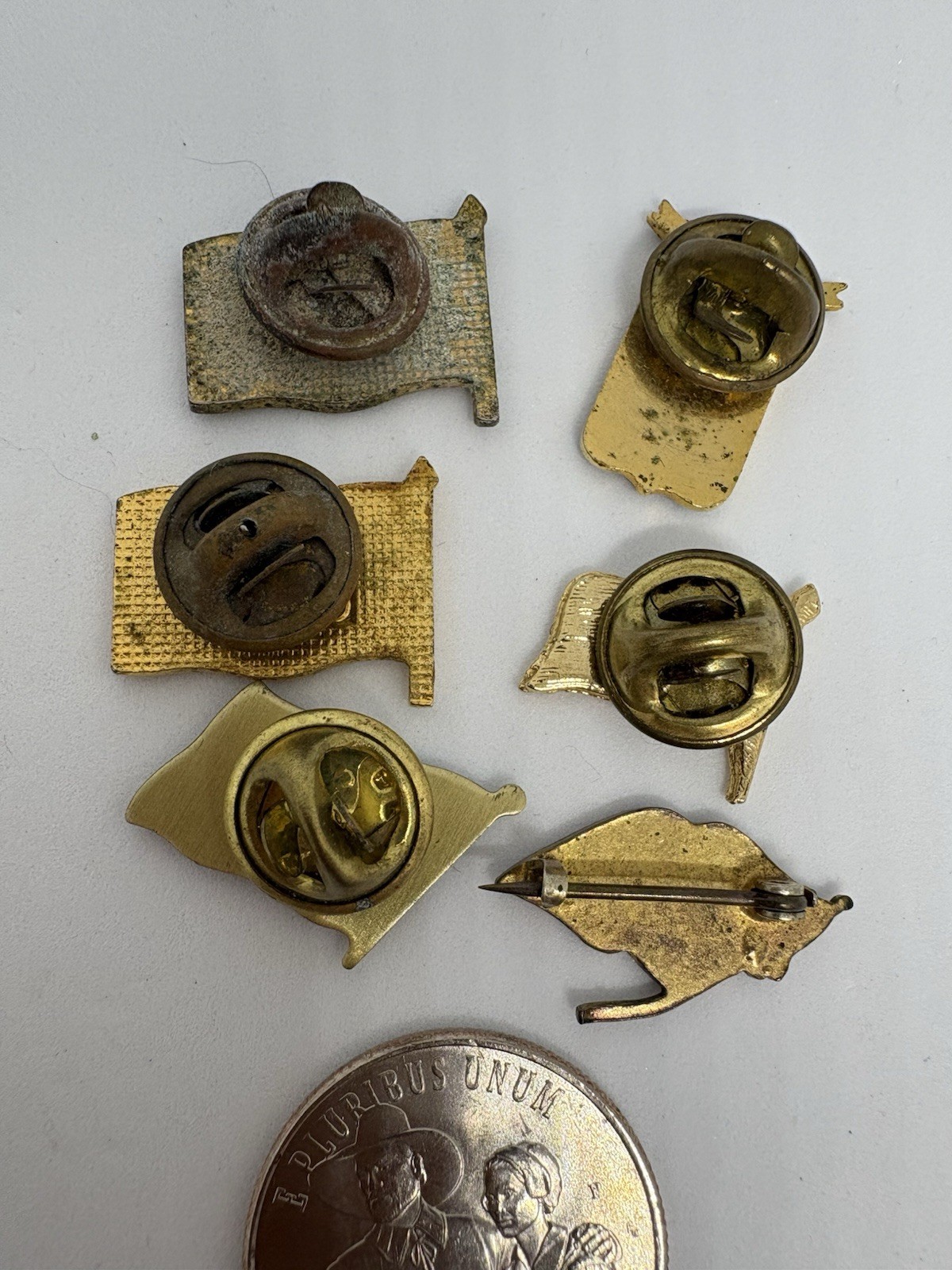 Lot Of Vintage Lapel Tie Pins Random Variety Blood Drive Flags Travel Workplace