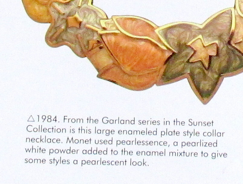 VTG Runway MONET 17″ Book Pc ENAMEL Pearlescent Pastel FLORAL NECKLACE Garland