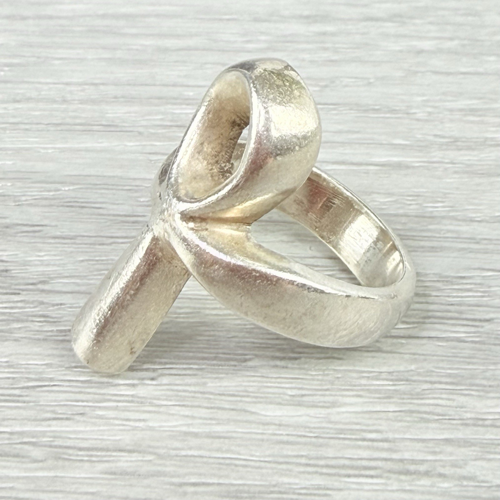 Vintage Sterling Silver Mexico Modernist Nile Cross Ankh Key of Life Ring 5.5