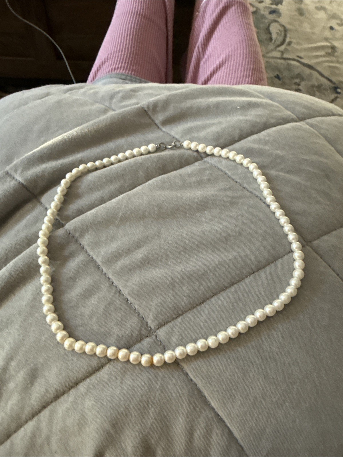 Dainty Cream Faux Pearl Necklace 21”Approx. 5mm Bridal Formal Wedding Jewelry