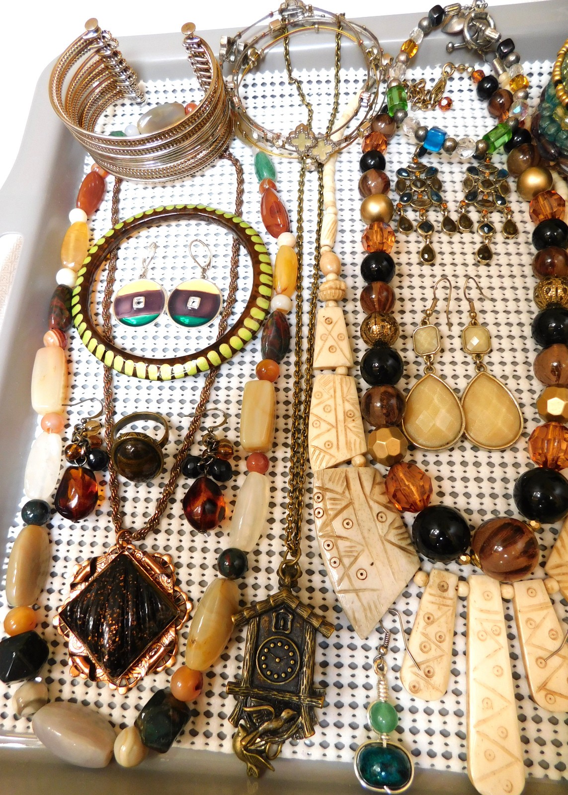 Vintage & Mod Boho Hippy Style Costume Jewelry Lot 35 Piece All Ready to Wear