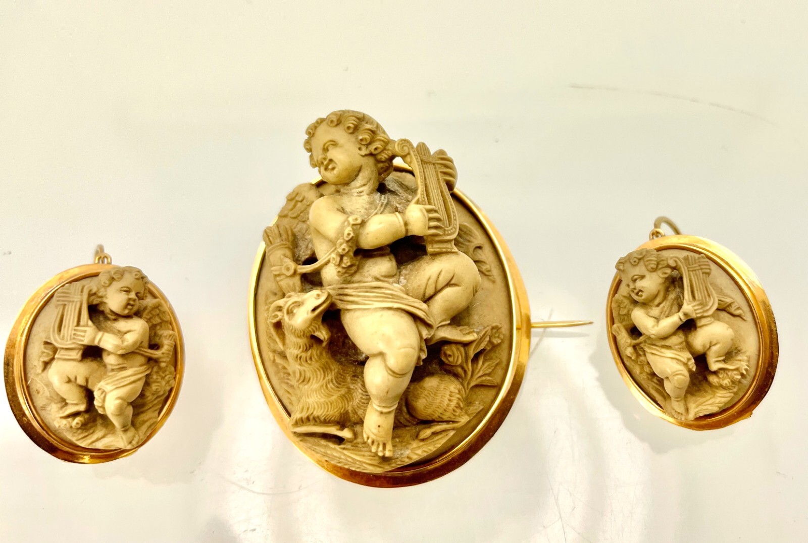 19th Century extremely Rare Lava Cameo Suite