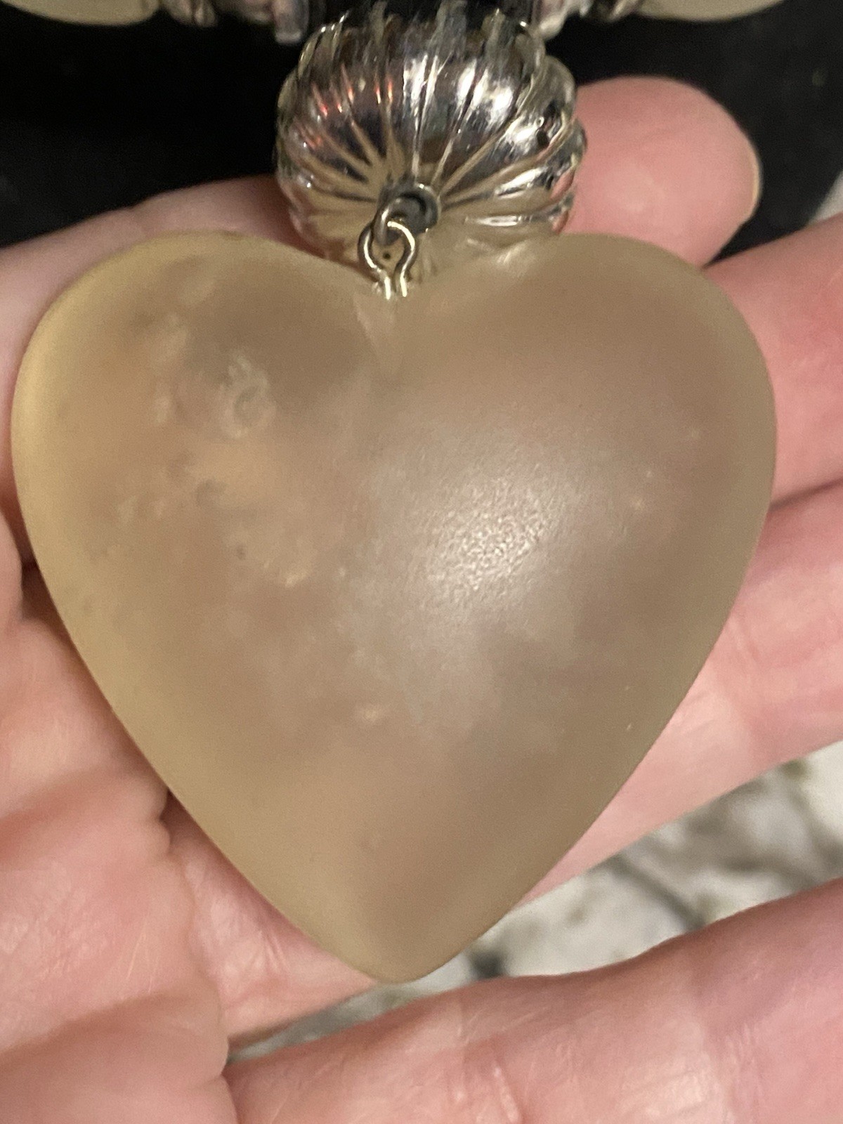 Vtg 1973 Christian Dior Germany Chunky Lucite Heart Beaded Necklace RARE