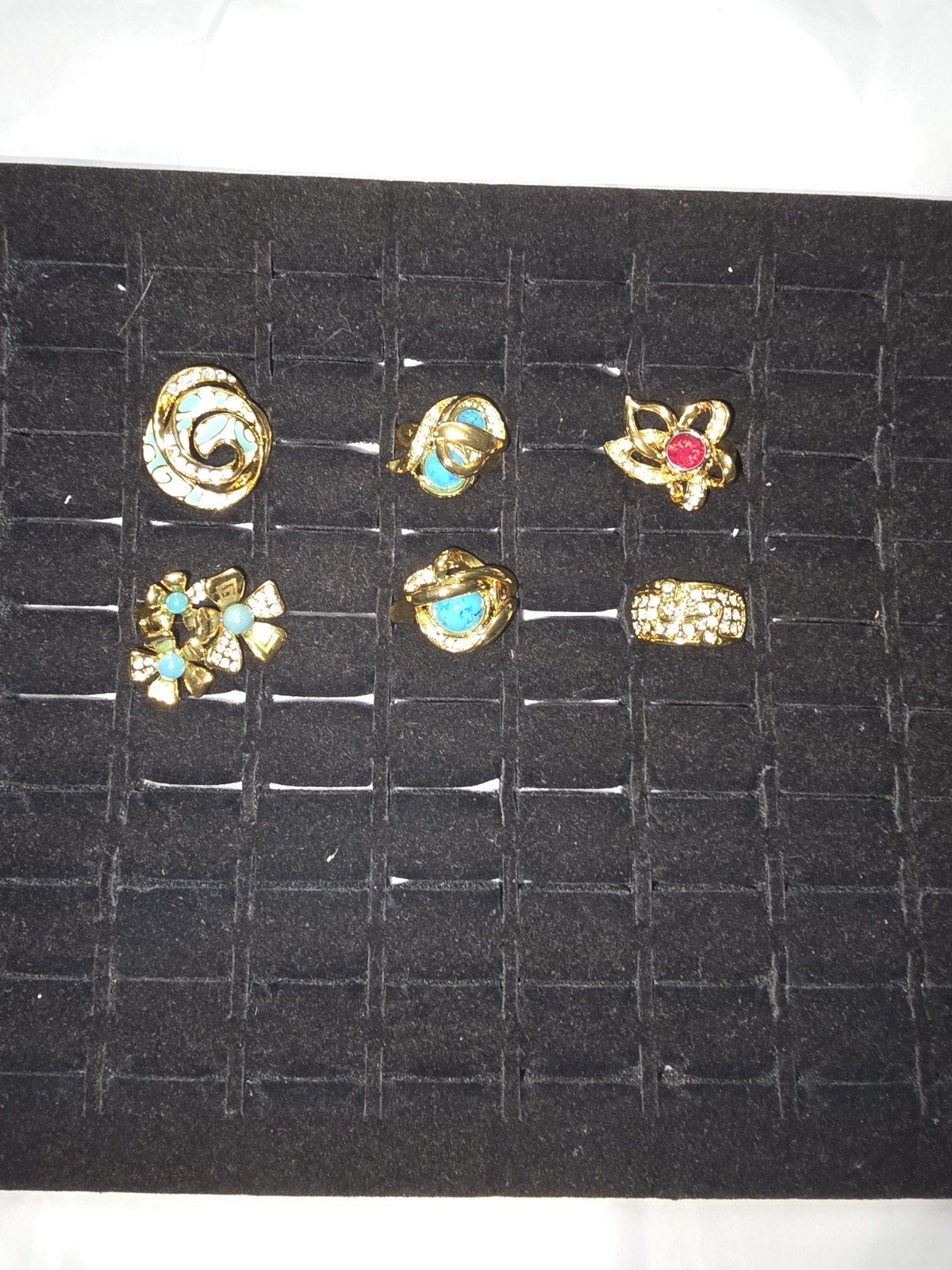 Modern Vintage 6 Piece All Designer Signed/stamp Costume Ring Lot