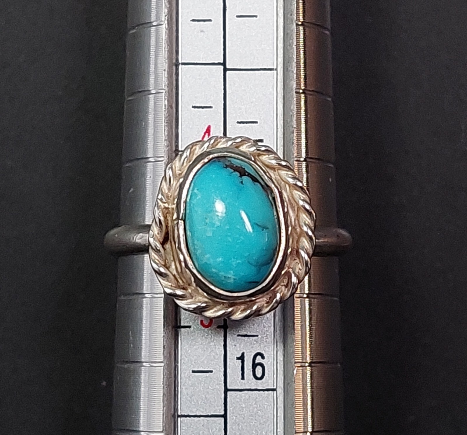 Sterling Silver ring with robin egg blue turquoise stone! Size 4.5, 2.5 grams!