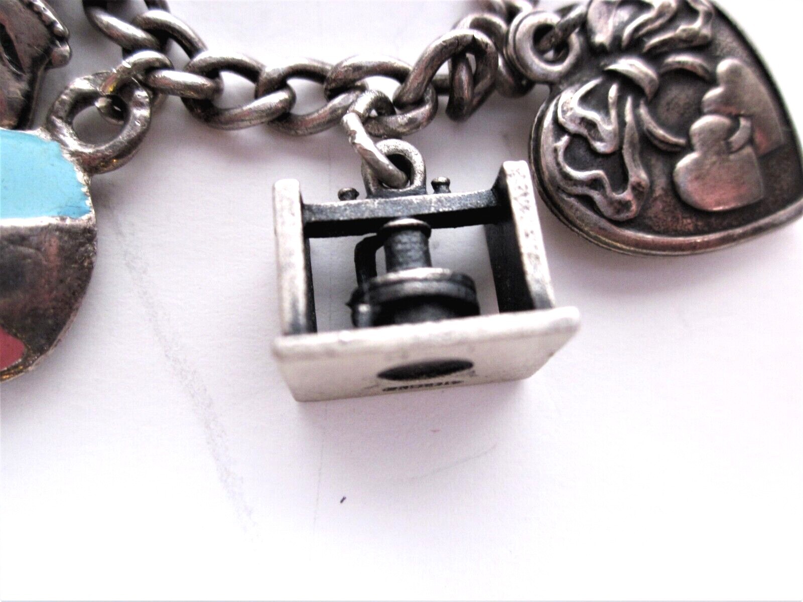 Sterling Silver Charm Bracelet Antique- Lil’ Eightball + 11 Other S/S Charms