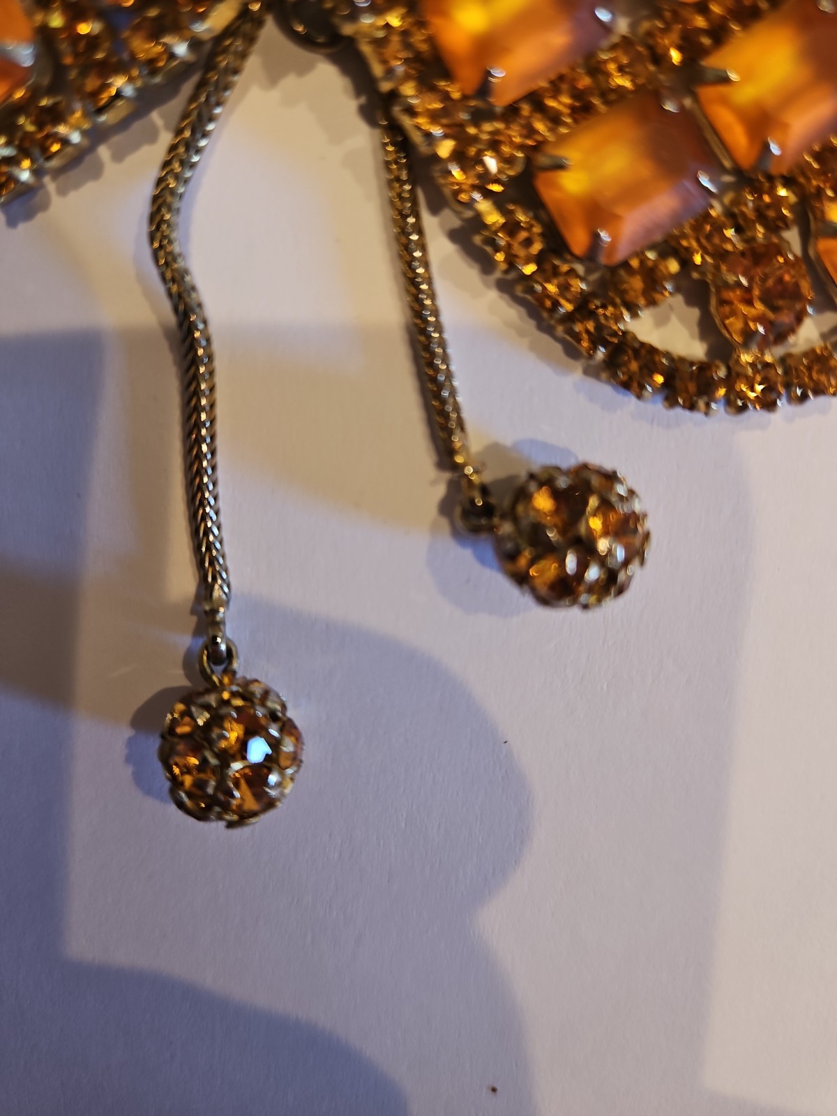 Gorgeous Estate Sale Find Vintage Citrine Collar Deco Style “Costume” Necklace!!