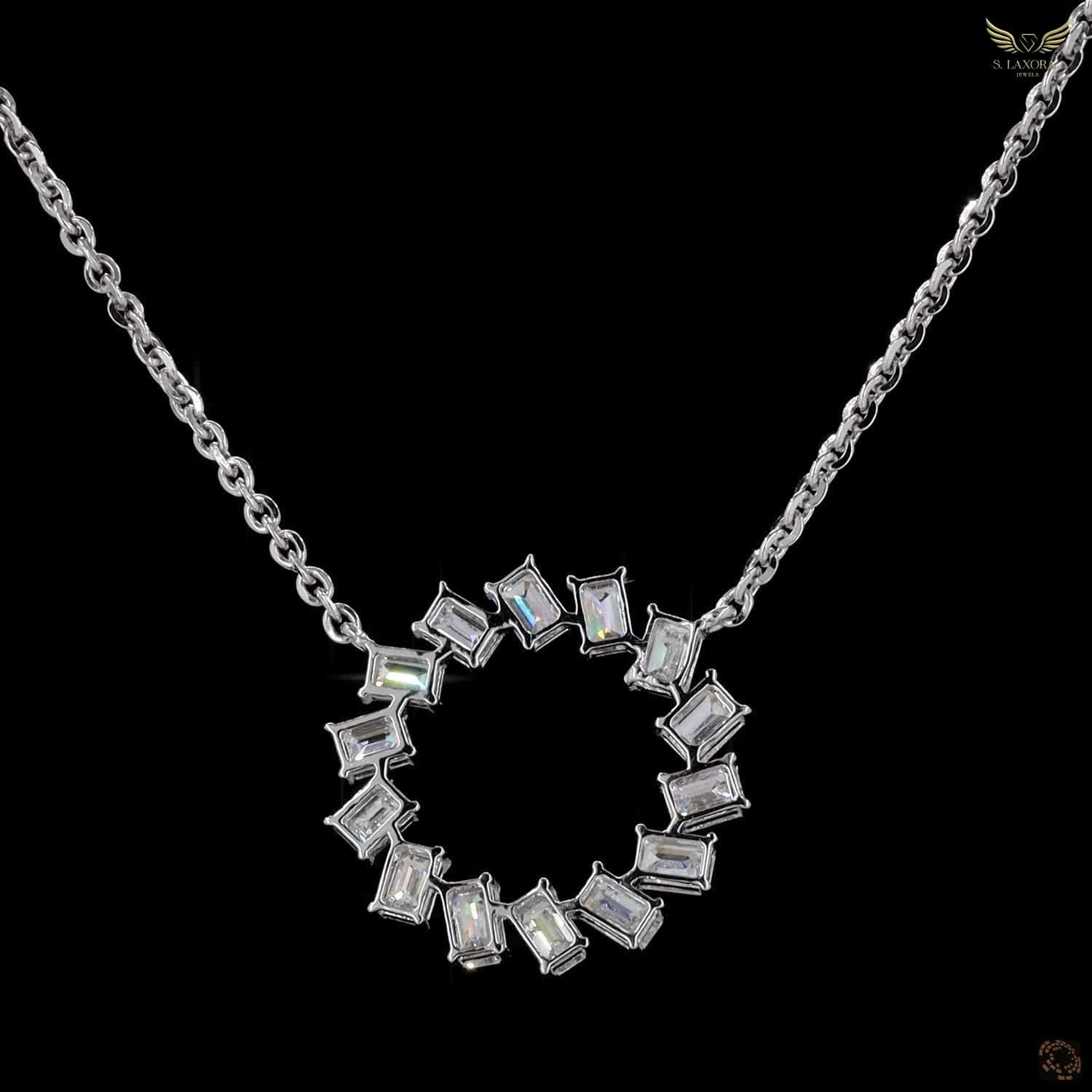 Lab Created Diamond 2.88ct Pendant Necklace White Gold Plated Gift