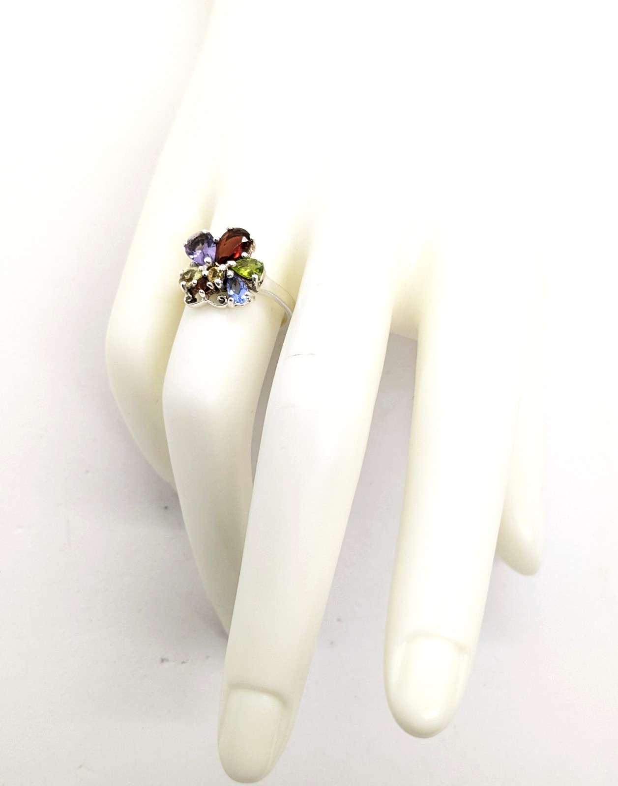Vintage Luxury RING “Samotsvety”Silver 925 with Bright Stones -size: 7.5US| #127