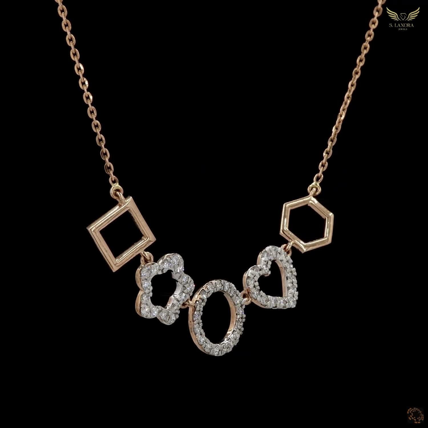 Lab Created Diamond 0.58ct Pendant Necklace Rose Gold Plated Gift