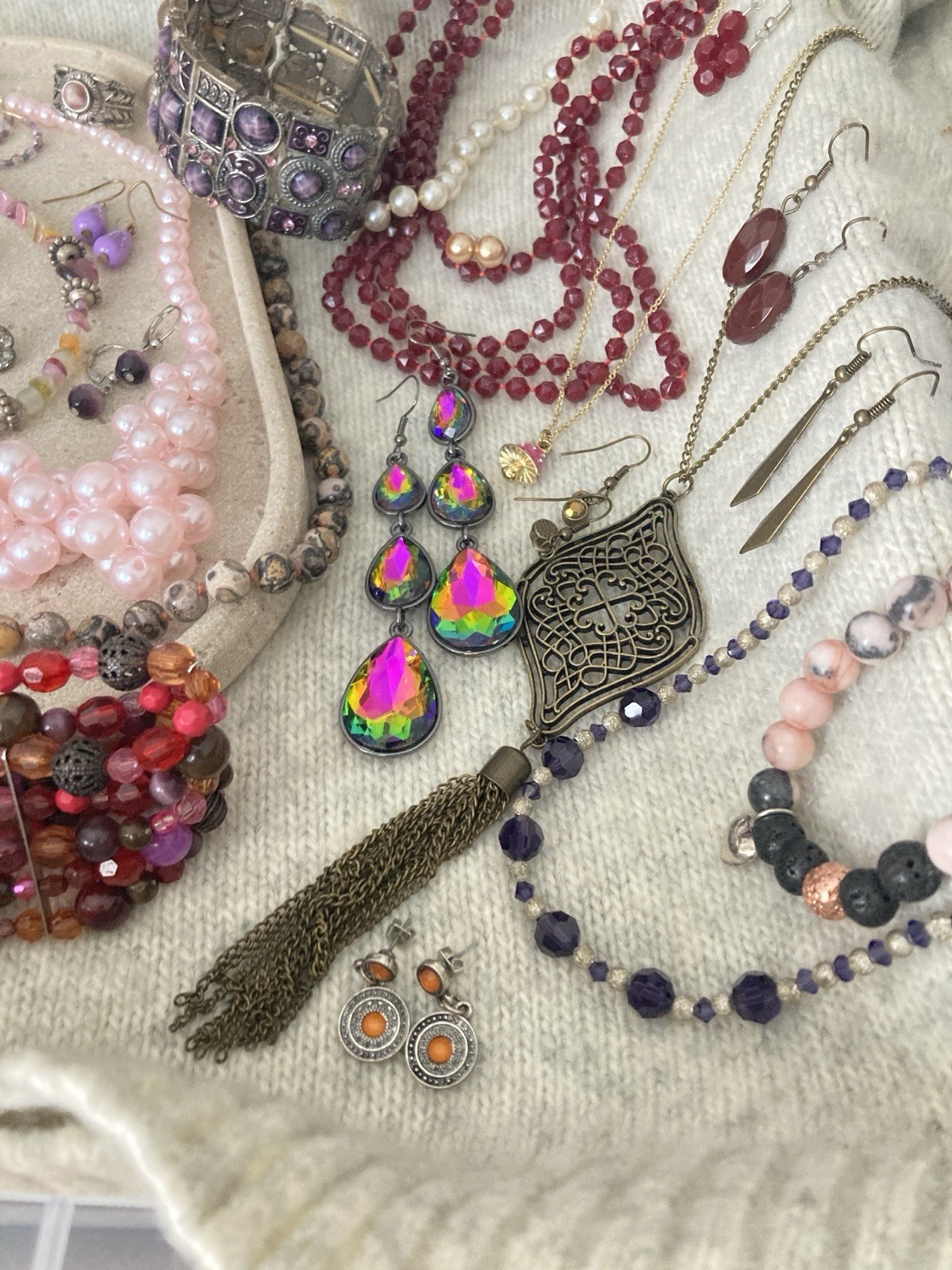 Vintage & Modern Costume Jewelry Lot Curated Collection ALL WEARABLE Purples