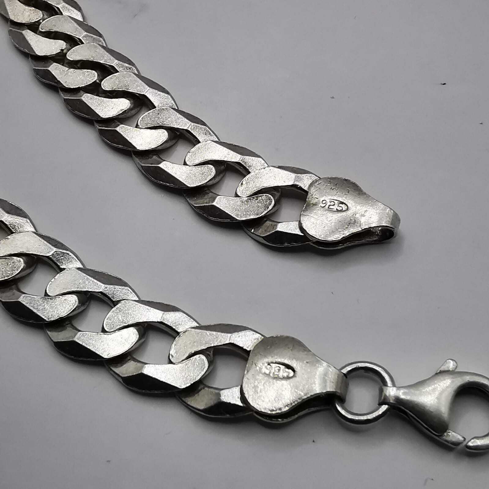 Vintage 925 Sterling Silver 23.6″ Curb Chain Necklace 38.06g Unisex Adult Gift