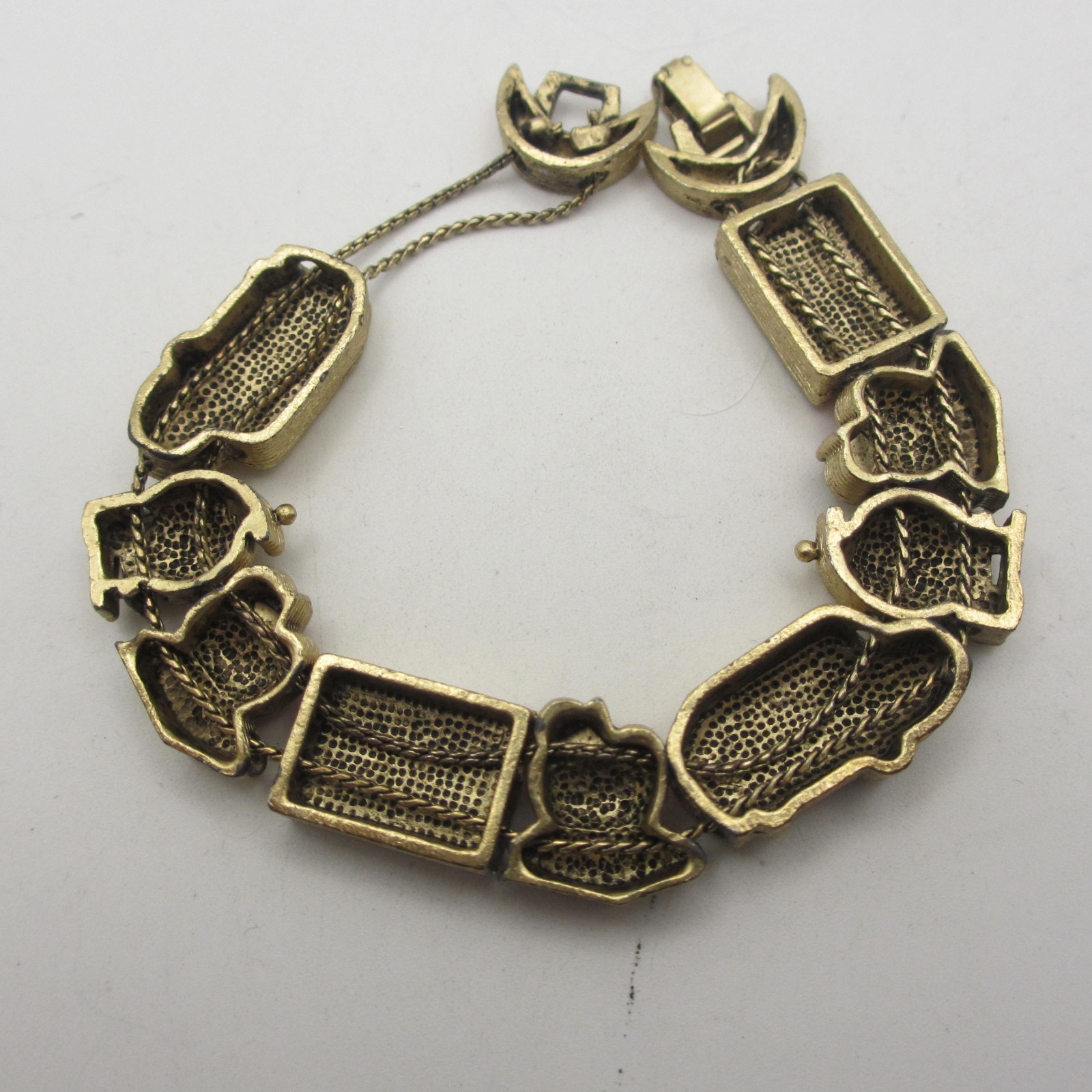 Vintage Slide Charm Bracelet School Bus Globe Apple Book Best Teacher