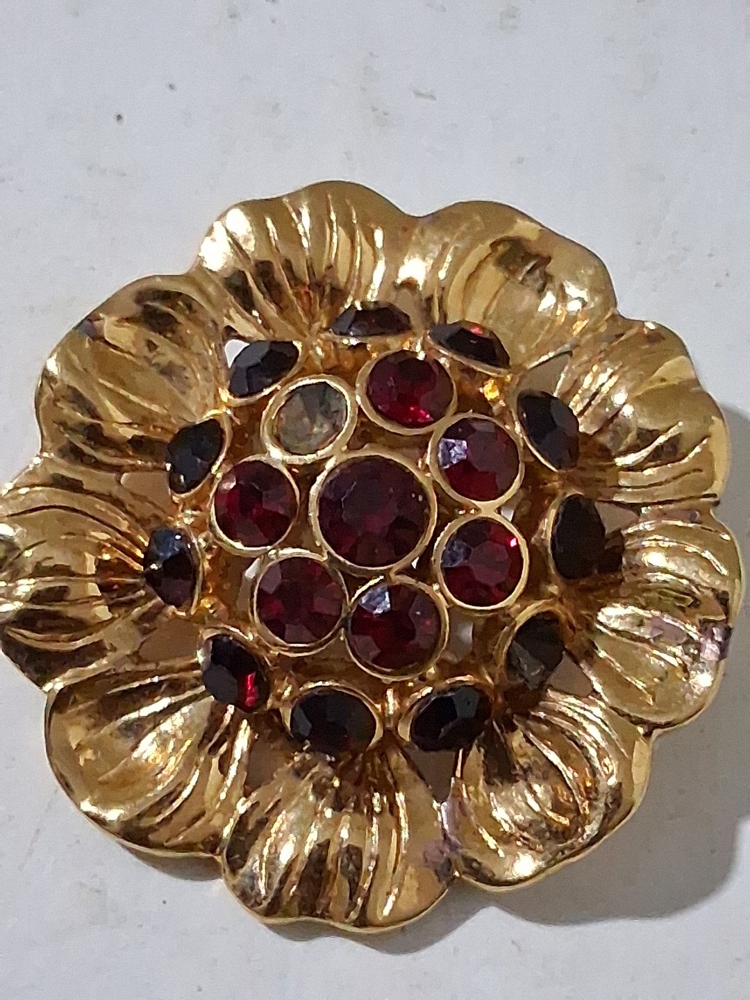 Vtg Costume Jewelry (4) Brooches Lot Signed Unsigned Rhinestone Missing