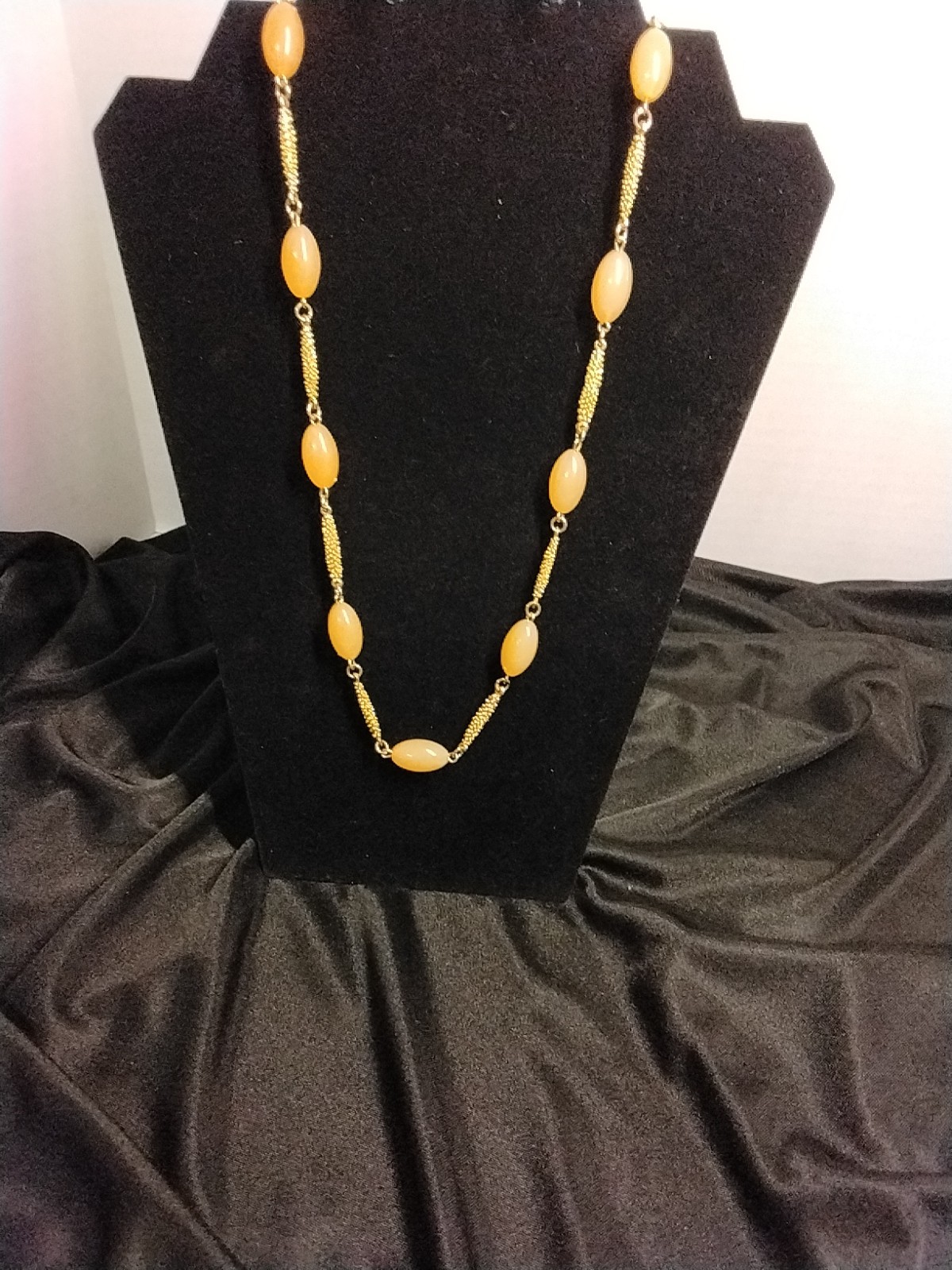 14″ Vintage Butterscotch Amber Beads & Gold Necklace for any occasion.