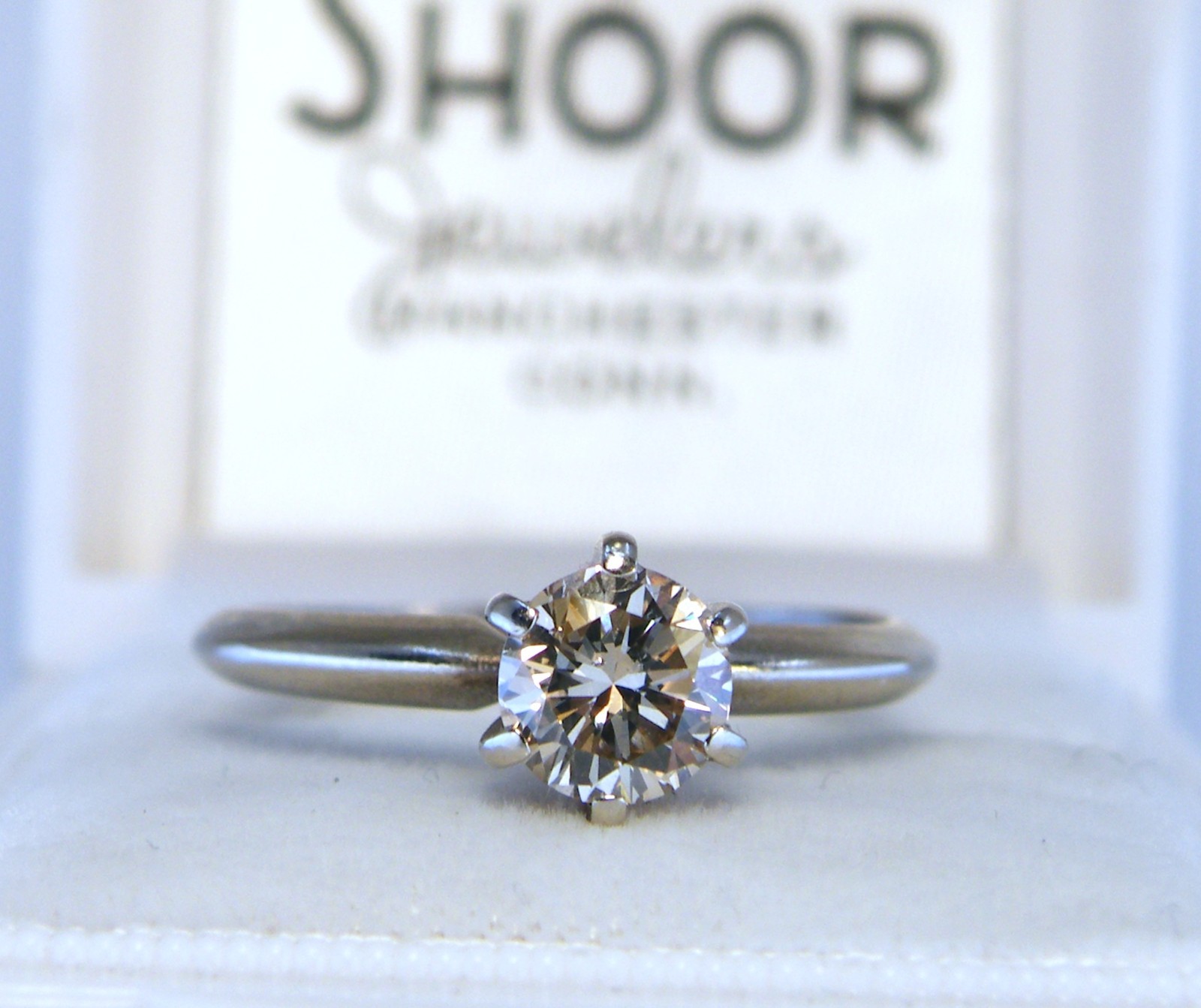14k Natural .50ct Round Diamond Engagement RING Sz 5.5 Brown Yellow Color Change