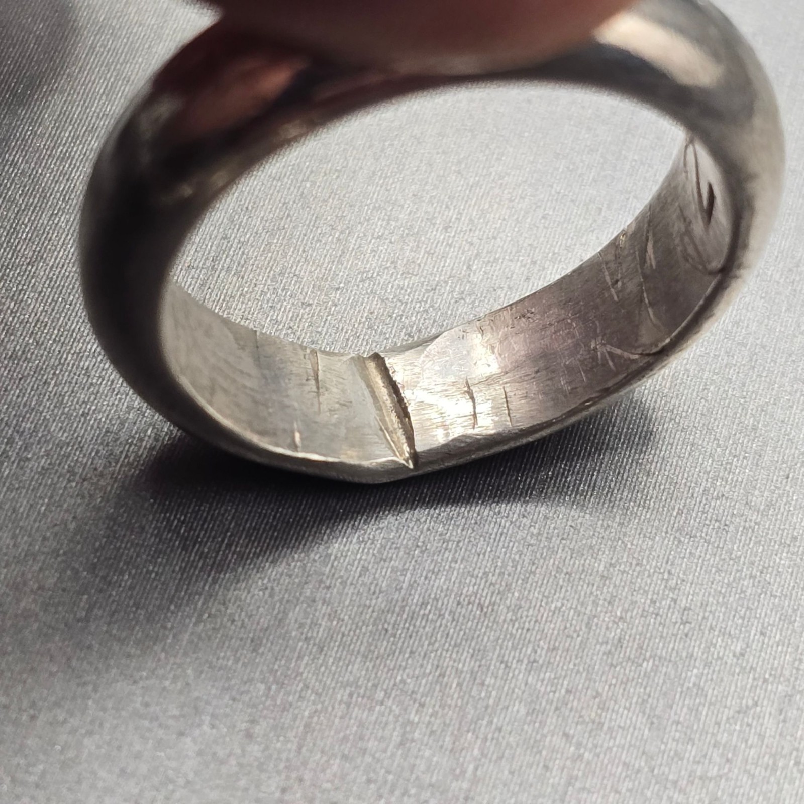 Vintage Sterling Silver Domed Wedding Band Ring Size 6.75 Heart Maker Stackable