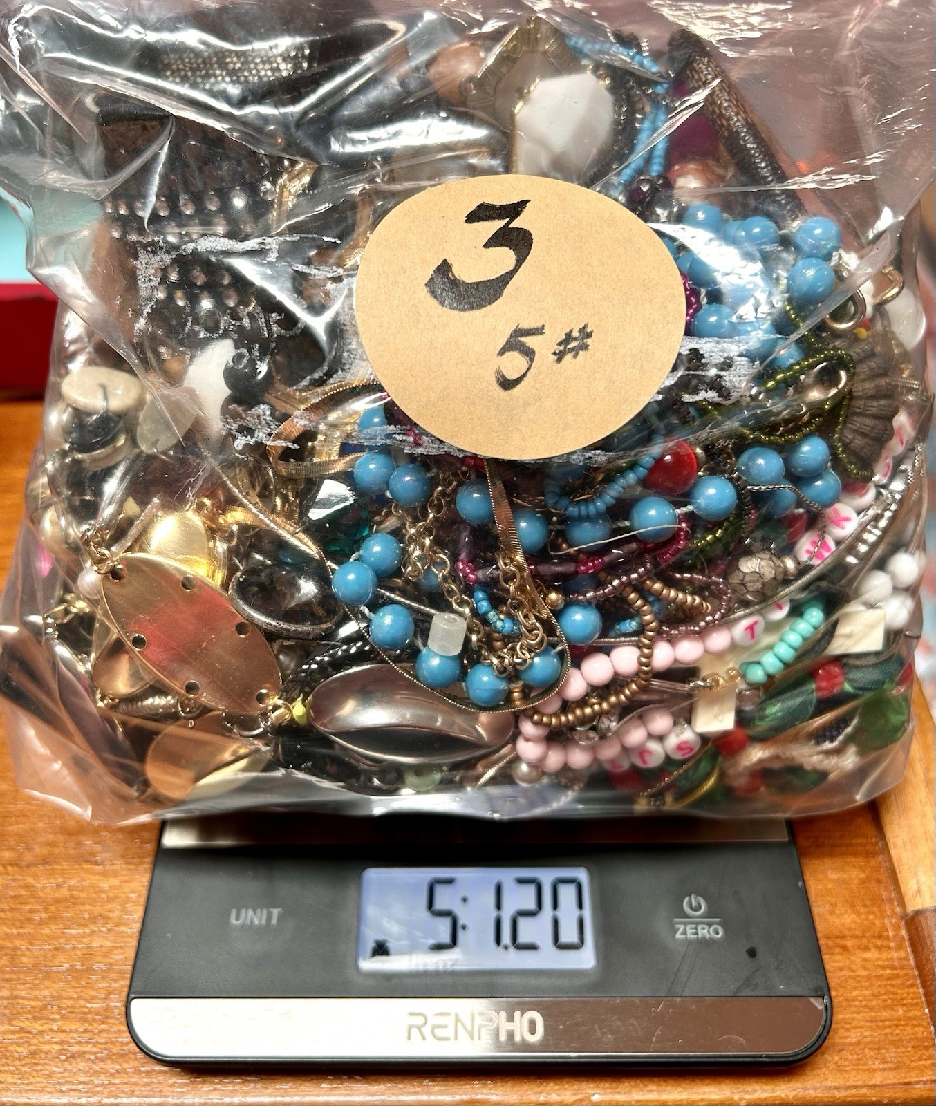 5Lb Vintage Junk/Craft, Curated: Min Acrylic, Zero Tangles. Usable Not Wearable
