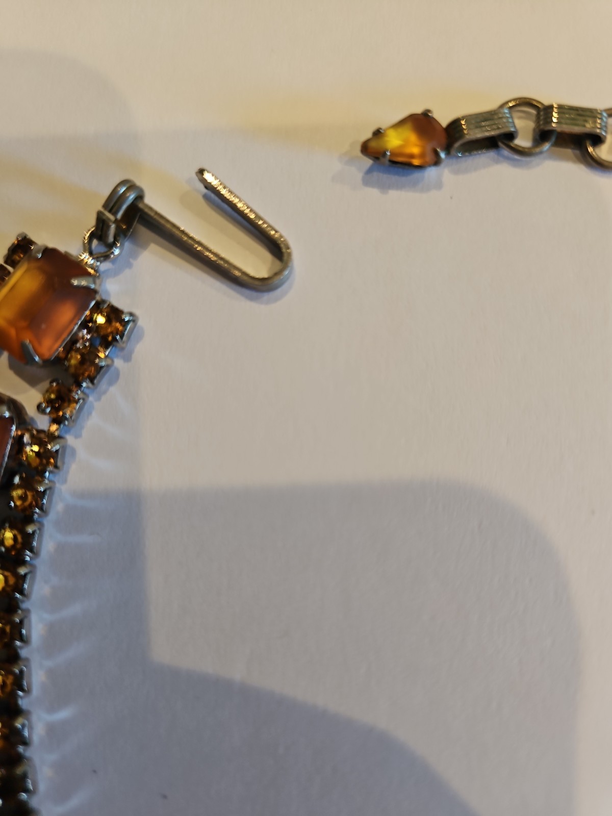 Gorgeous Estate Sale Find Vintage Citrine Collar Deco Style “Costume” Necklace!!