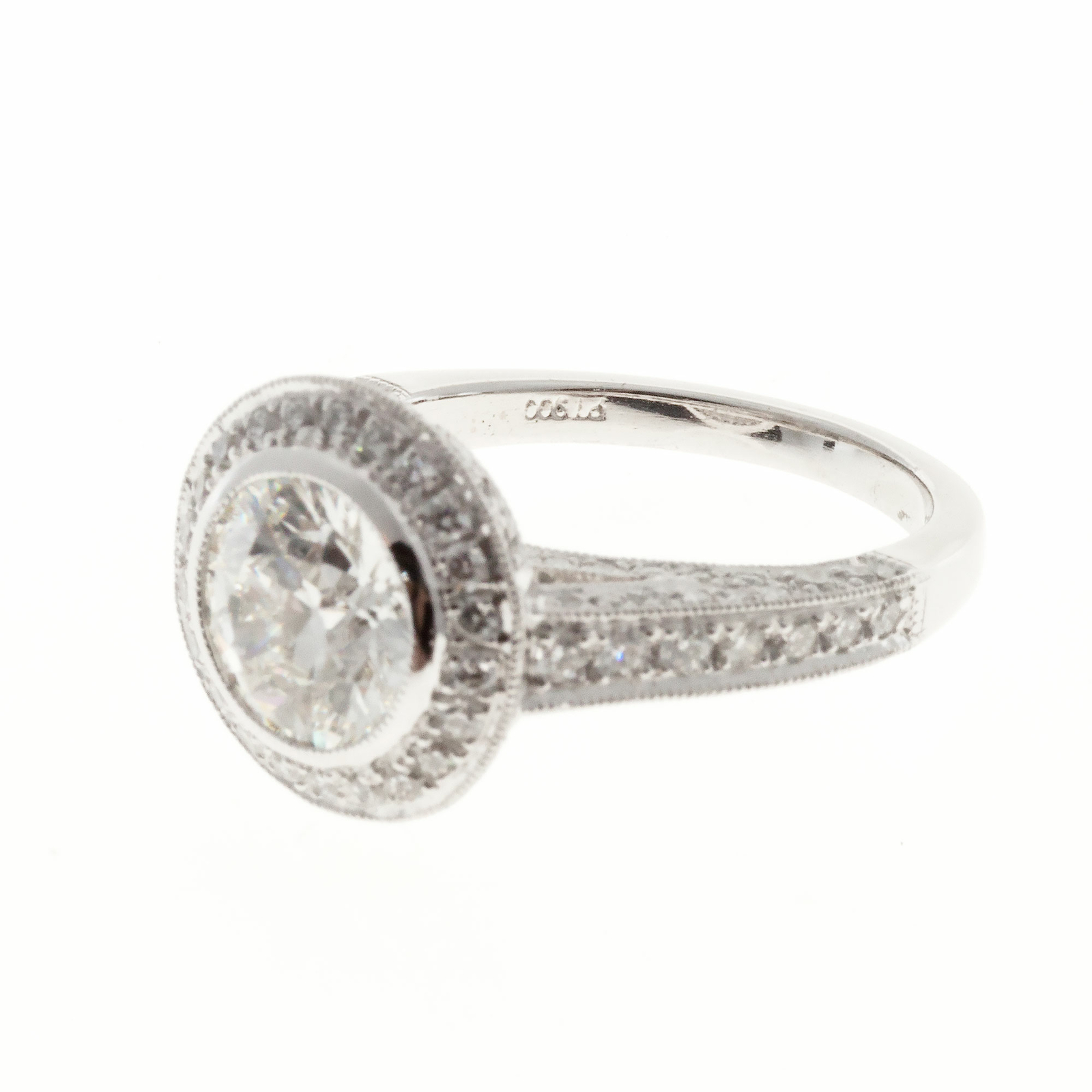 Peter Suchy European Ideal Cut Diamond Ring Platinum Micro Pavé