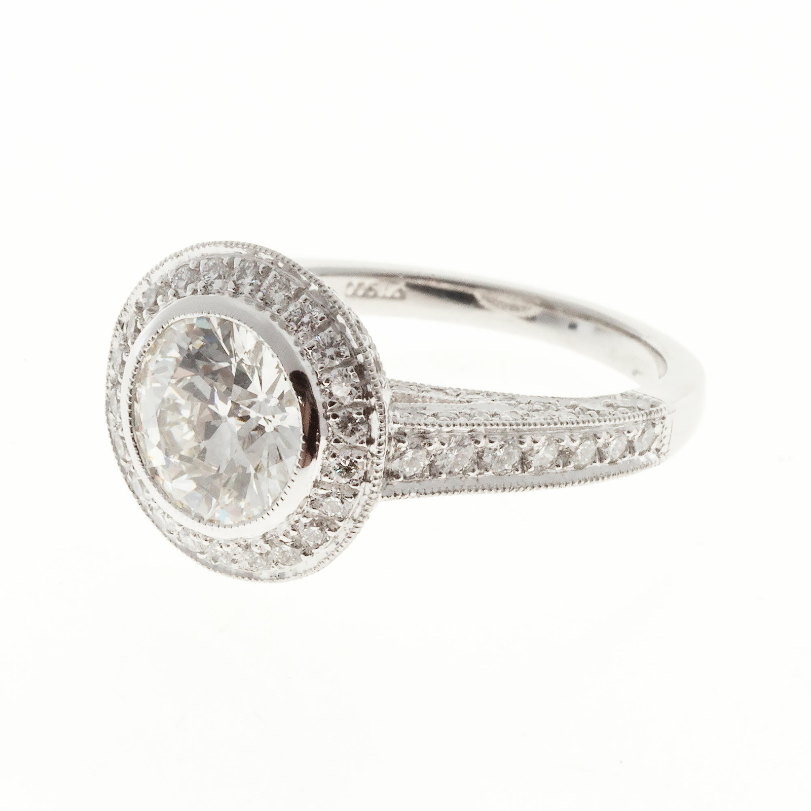 Peter Suchy European Ideal Cut Diamond Ring Platinum Micro Pavé