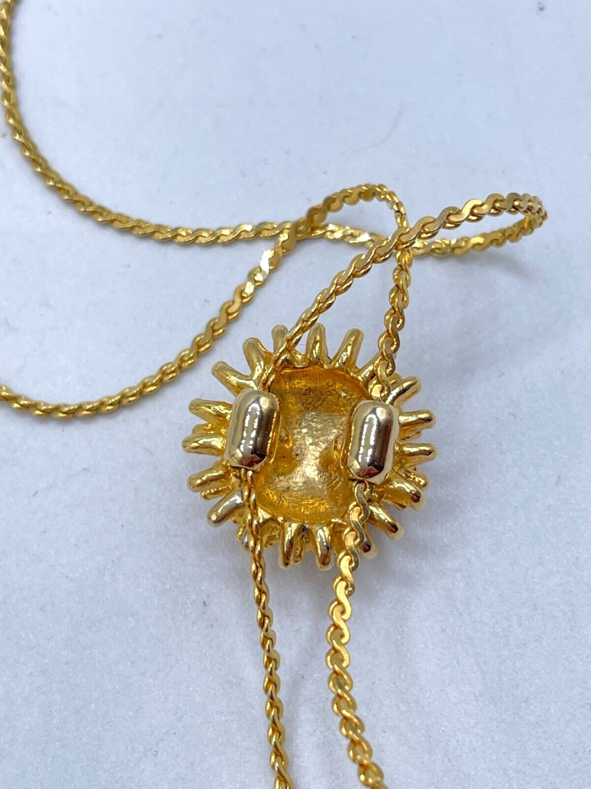 VTG Statement Gold-tone Atomic spiked ball slide-lariat chain necklace