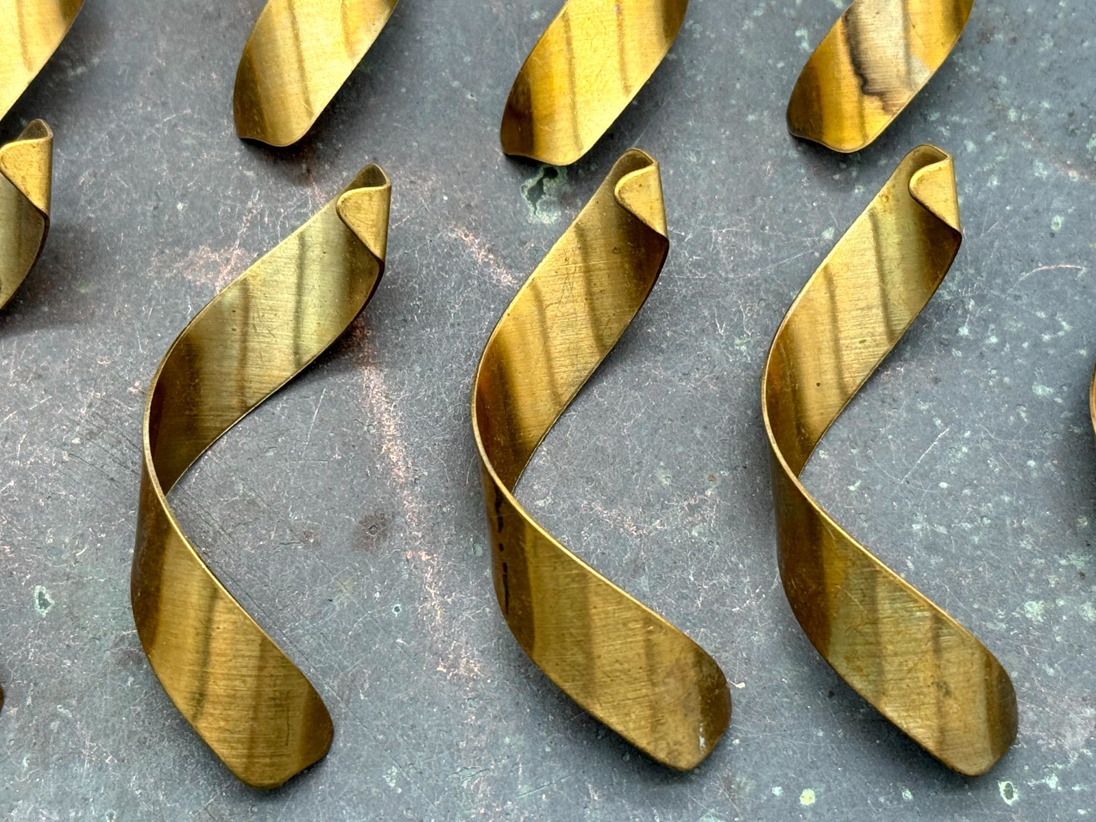 Vintage Brass Long Curls Jewelry Stamping Lot of 12