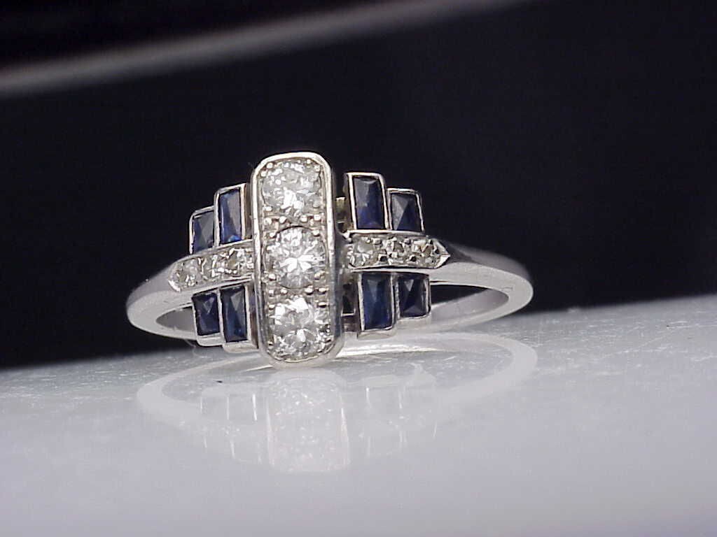 2Ct Art Deco Vintage Style Lab Created Diamond Engagement 14K White Gold FN Ring