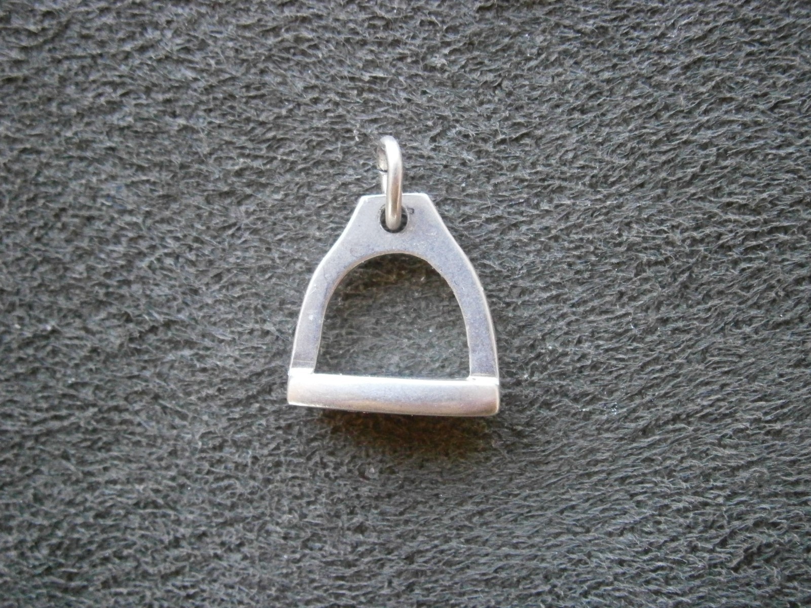 Stirrup Iron Horse Riding Vintage Sterling Silver Bracelet Charm Pendant 1.5g