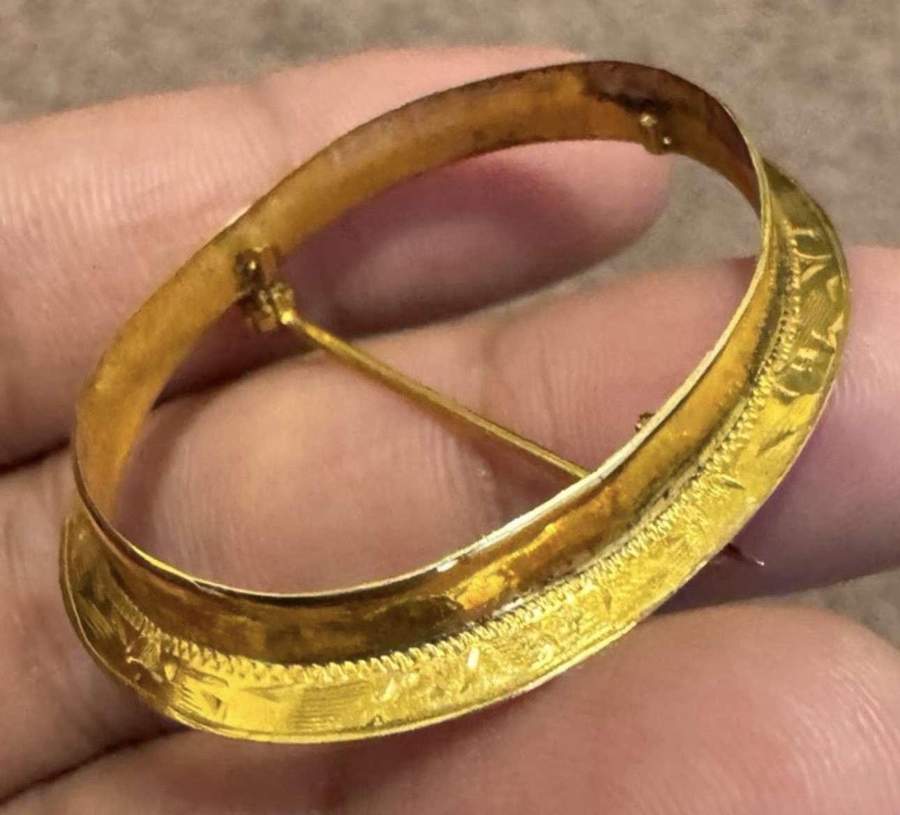 Vintage Solid 10k Gold Cameo Setting, 2.7g