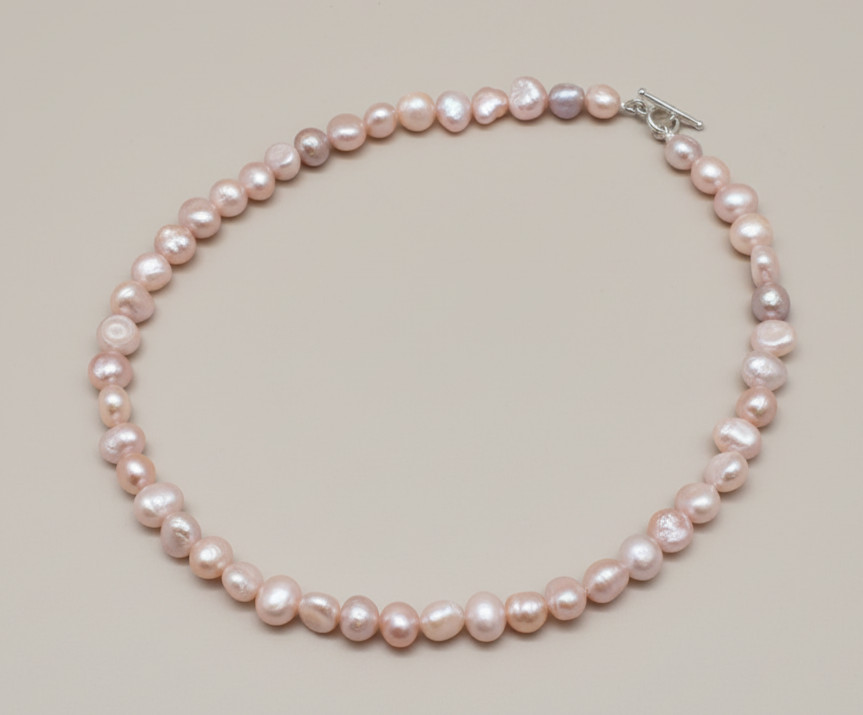Freshwater Pink Pearl Necklace Sterling Silver, 16″ Banana Republic Overstock