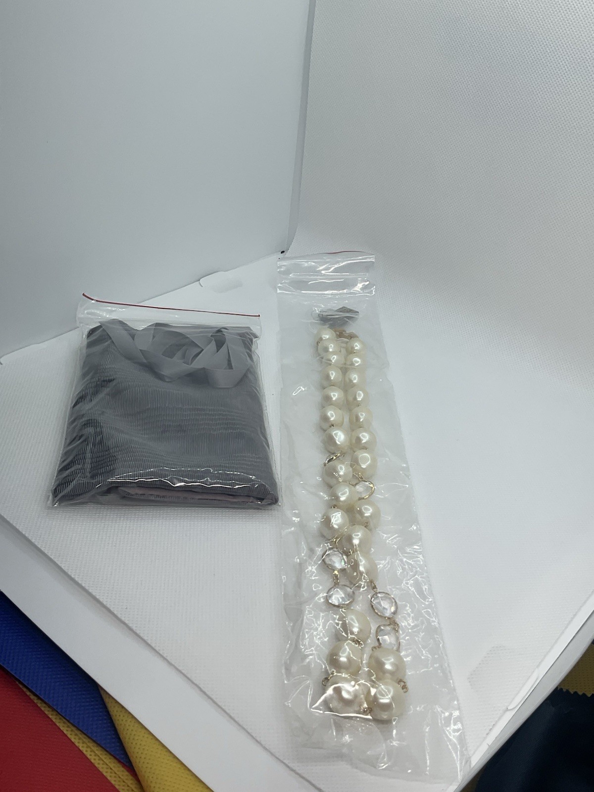 NOS Simulated Pearl + Rhinestone Bijoux GIVENCHY Goldtone Necklace!!!
