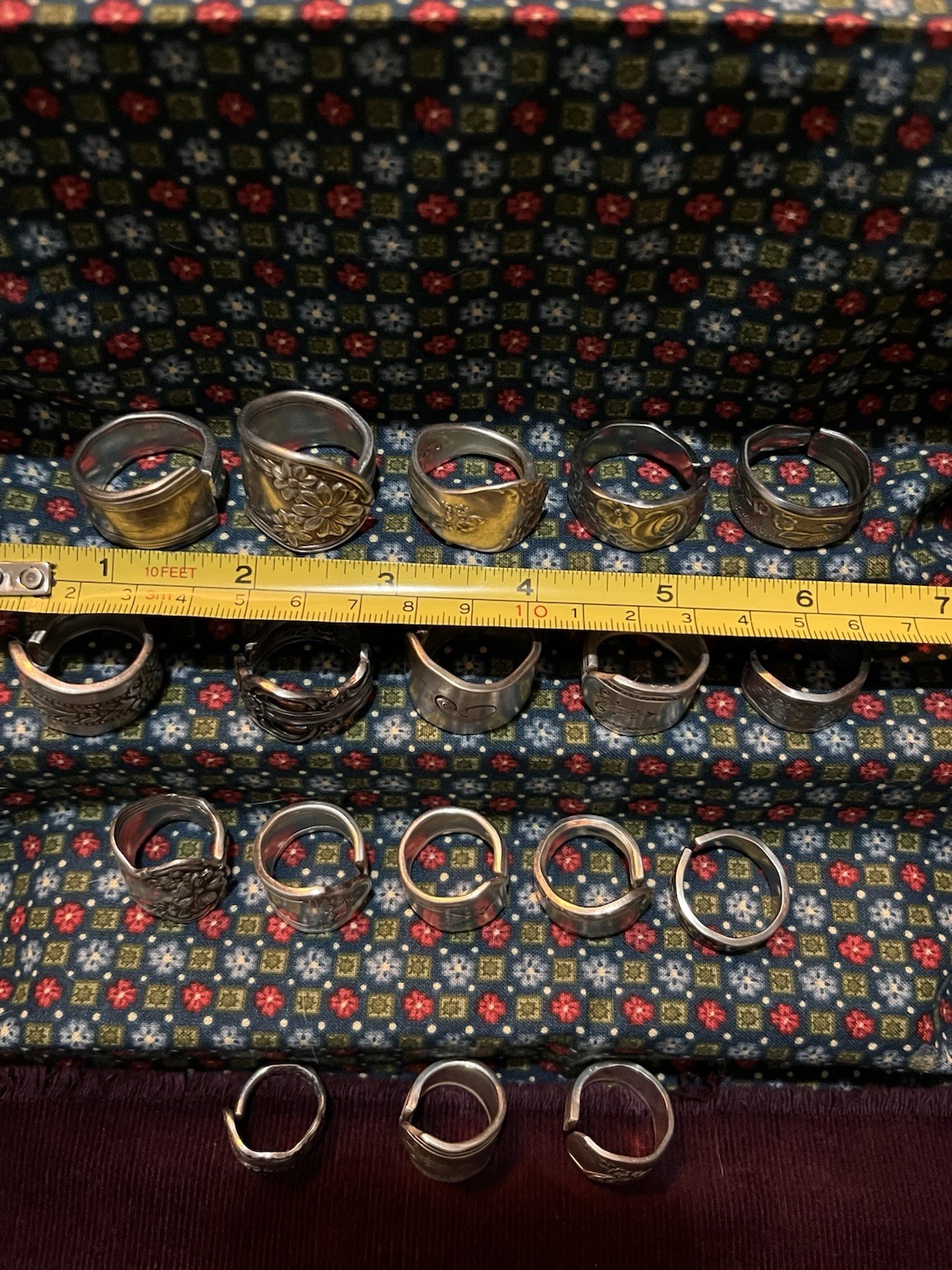 Spoon Ring Lot Of 18-Silver Plated & Stainless Steel Antique & Modern