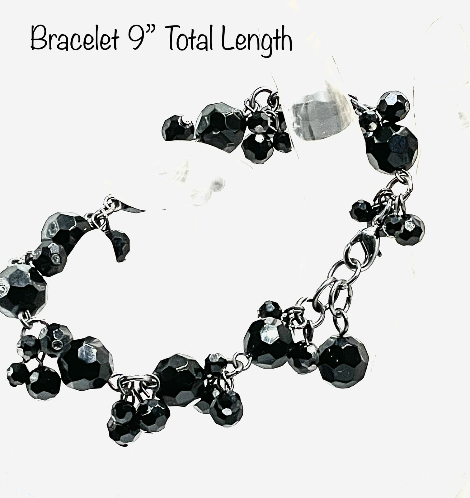 Victorian Gothic Black French Jet Glass Jewelry Set Vintage Curated