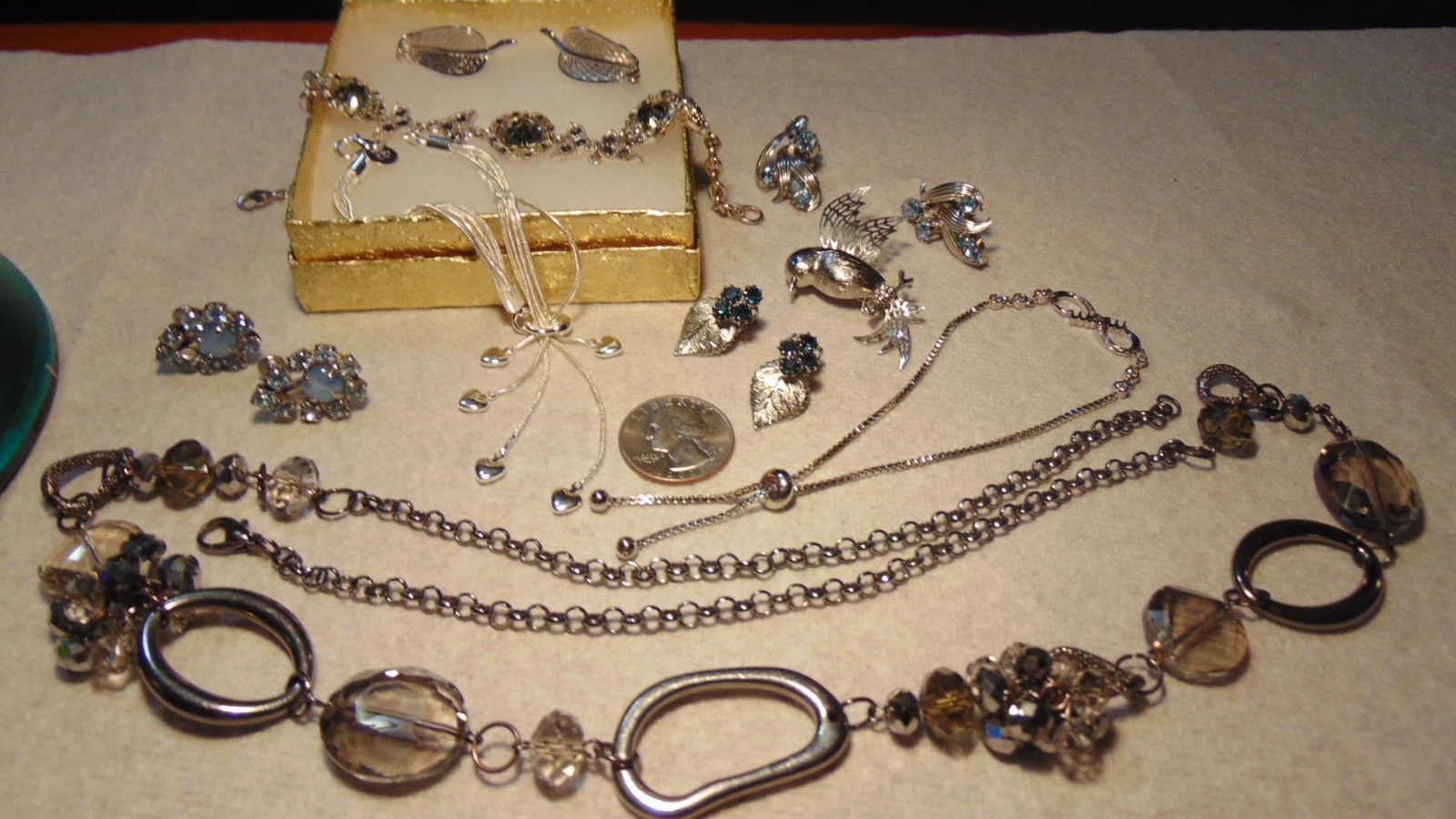 Vintage, Junk Drawer, Costume Jewelry Lot, All Wearable, No Missing Stones